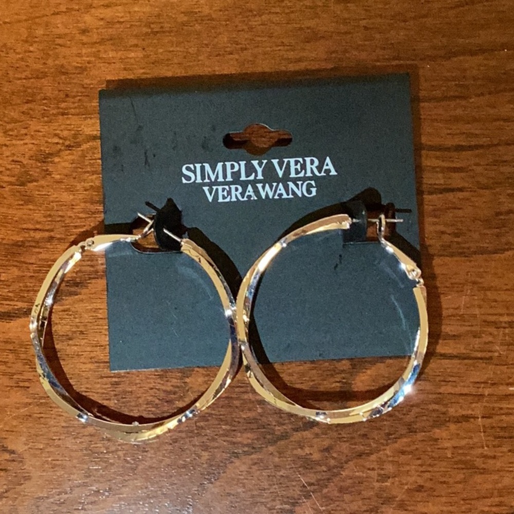 Simply Vera Vera Wang Textured Gold Hoop Earrings
